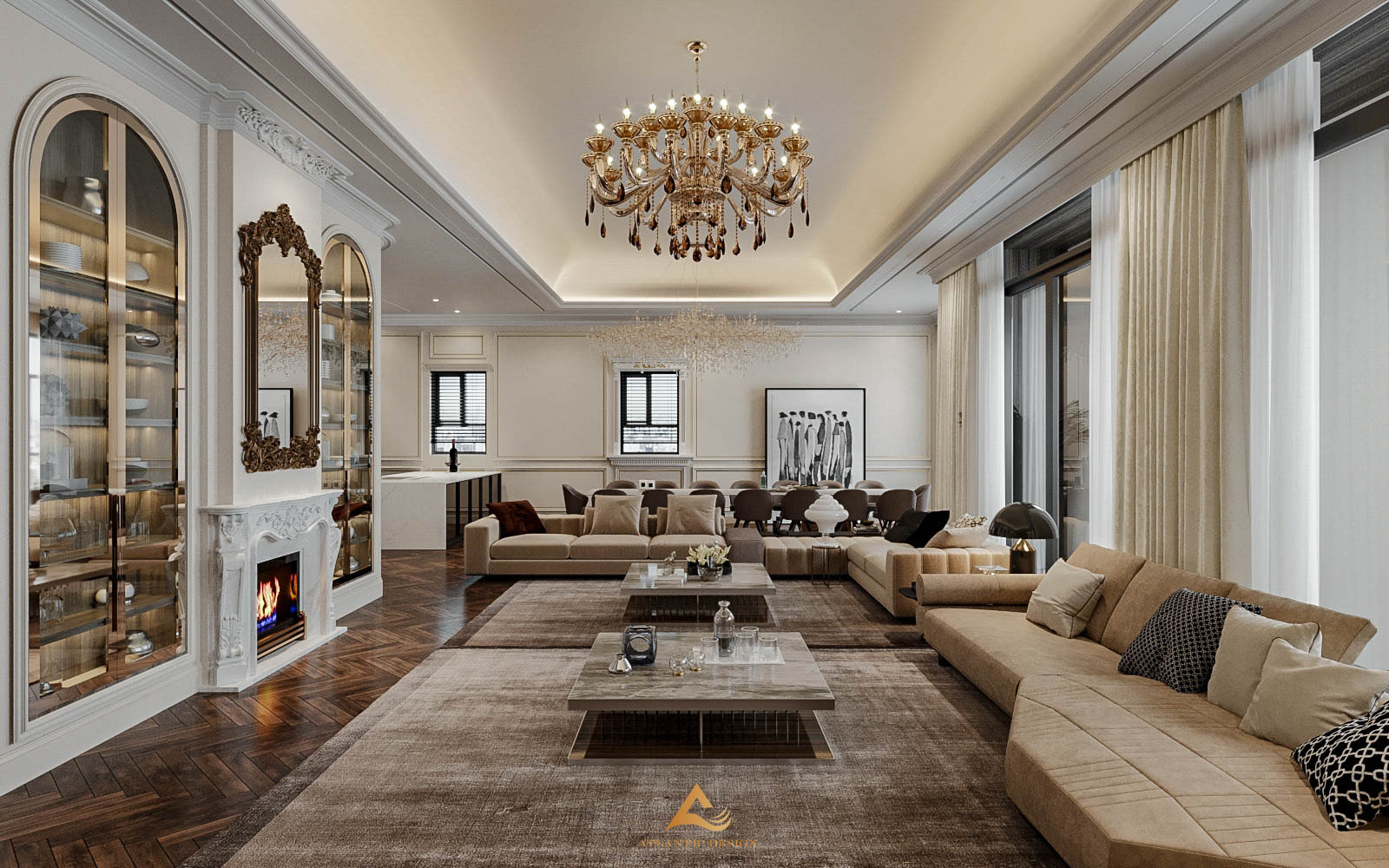 Thiết Kế Nội Thất Penthouse Tân Hoàng Minh - D.' Le Roi Soleil thiet-ke-penthouse-tan-hoang-minh-phong-khach