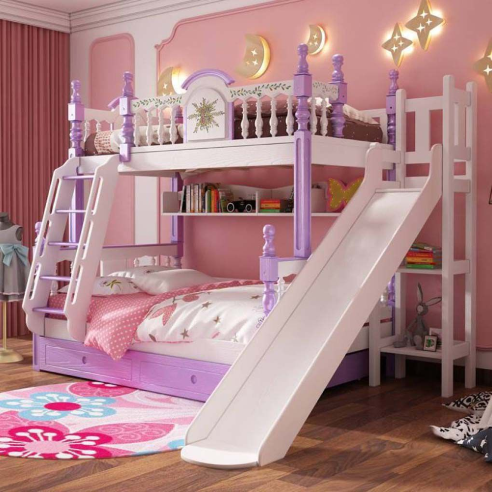 Mẫu phòng ngủ bé gái có giường tầng