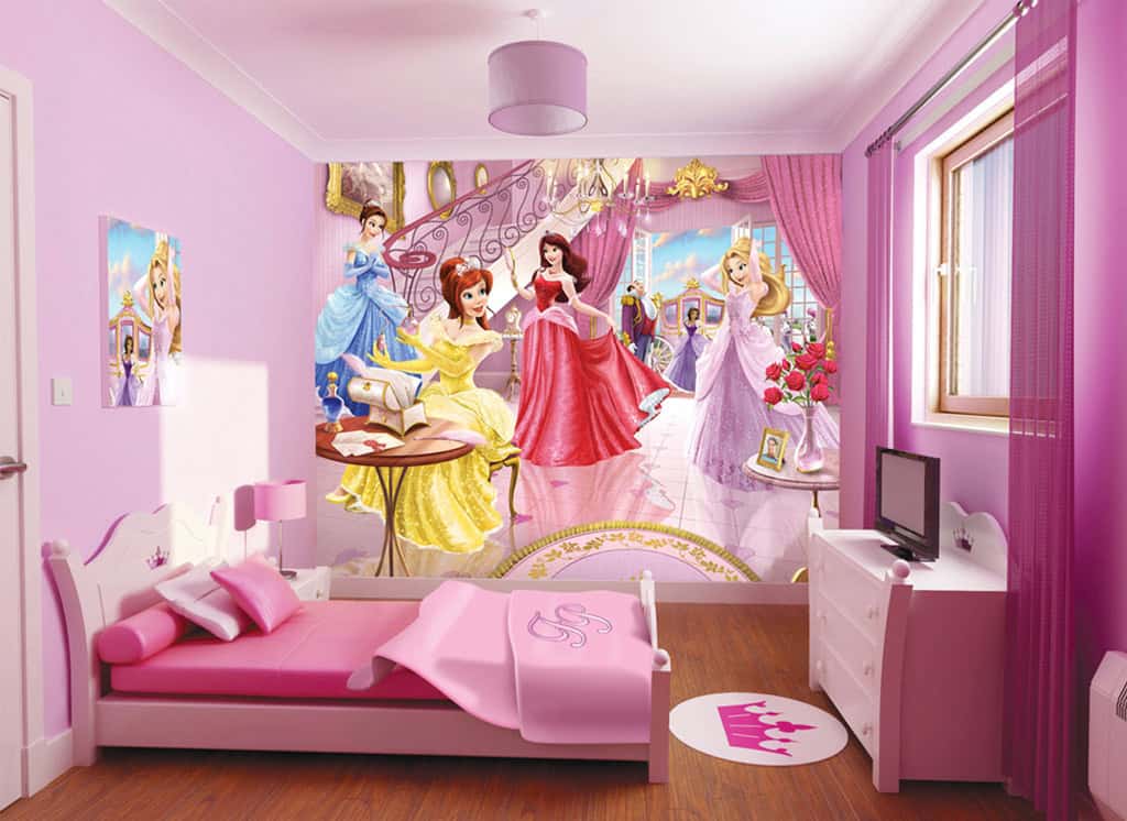 Mẫu phòng ngủ bé gái  dành cho trẻ yêu thích Hãng Disney