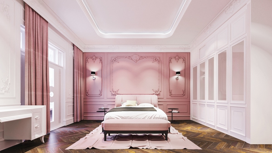 Phòng ngủ đẹp cho nữ toát lên vẻ đẹp nhẹ nhàng và mang tính hiện đại cao
