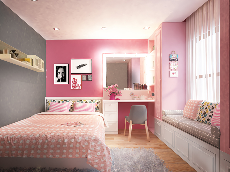 Gợi ý những mẫu phòng ngủ dành cho bé yêu màu hồng