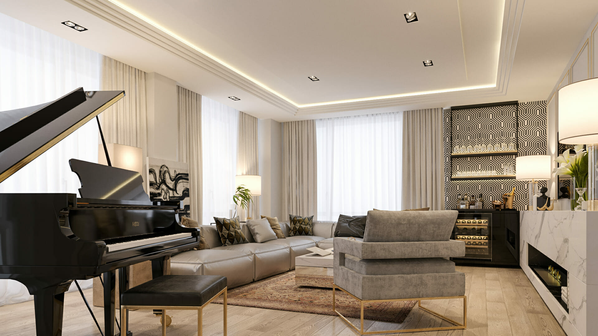 Chất liệu đồ nội thất khi thiết kế phong cách luxury thường khá cao cấp