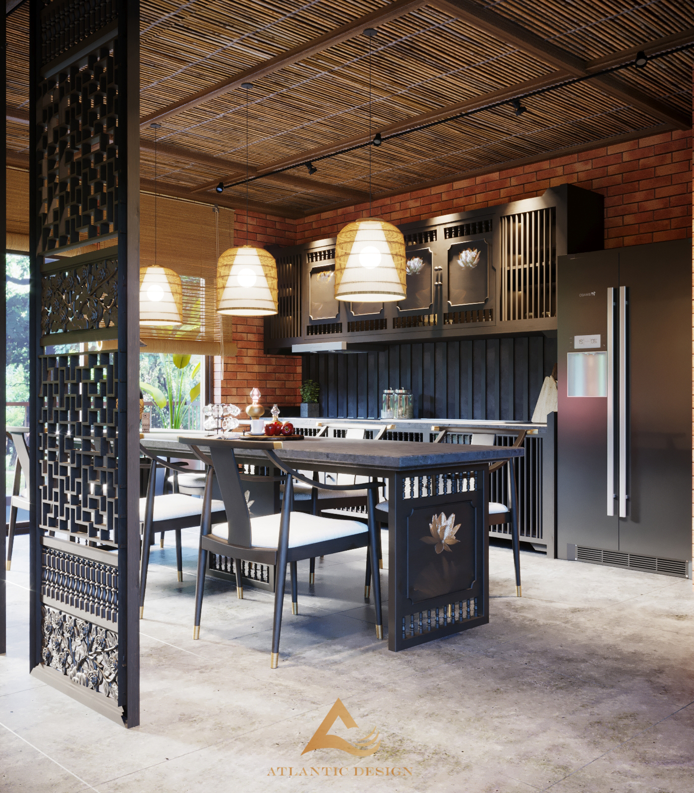 Kiến trúc resort sử dụng vật liệu tự nhiên tre nứa và gạch cổ