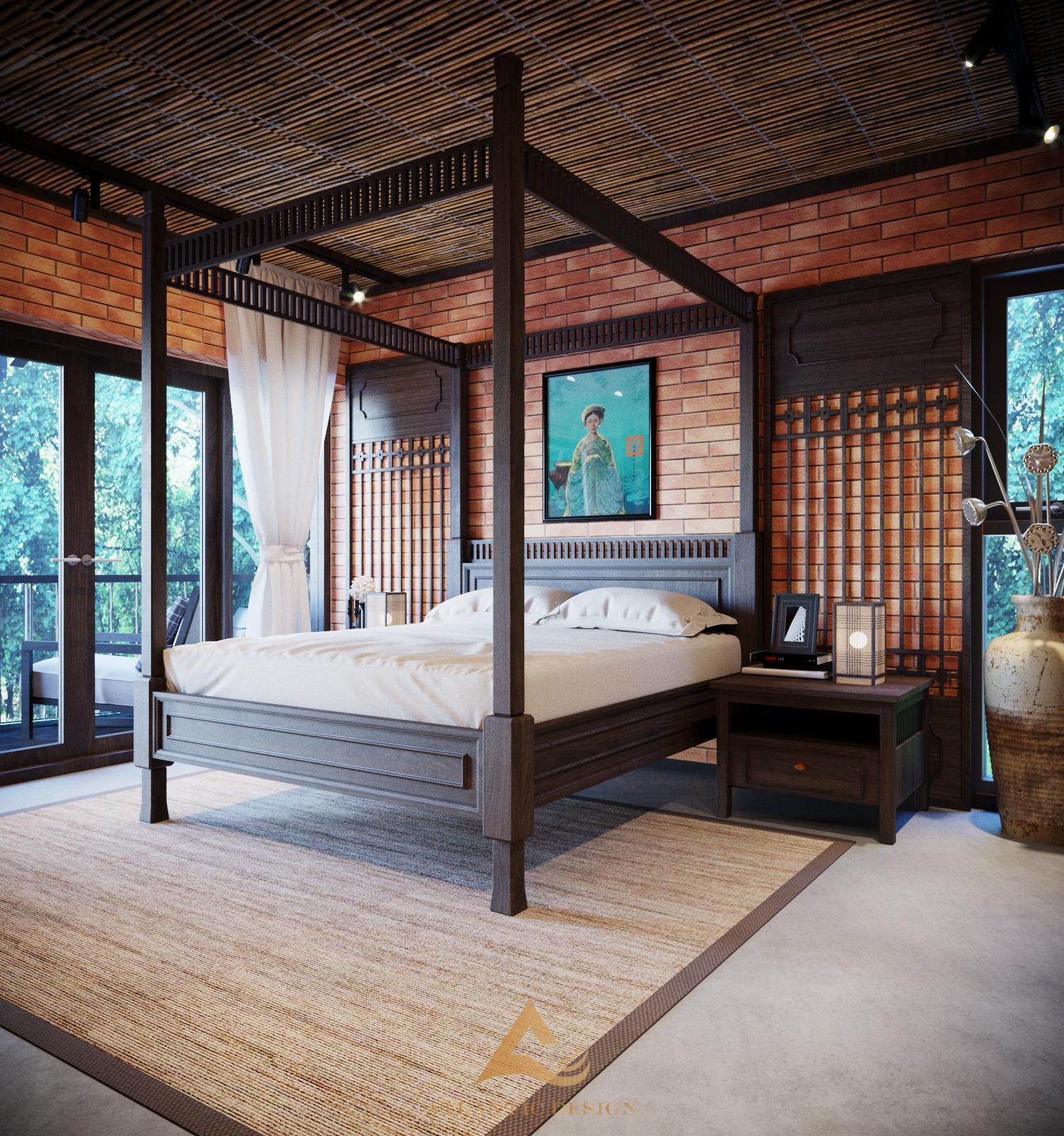 Toàn cảnh không gian Nhà Mẹ phong cách Indochine di sản tại Tomodachi