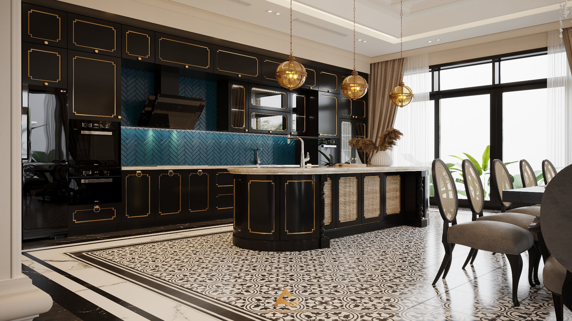 Góc bếp Indochine ấm cúng và đầy tính nghệ thuật