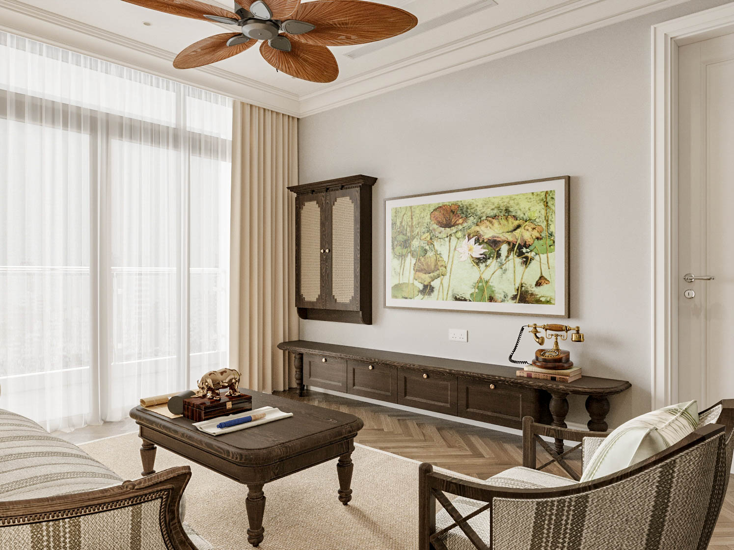 Toàn cảnh căn hộ chung cư Sun Acora phong cách Indochine