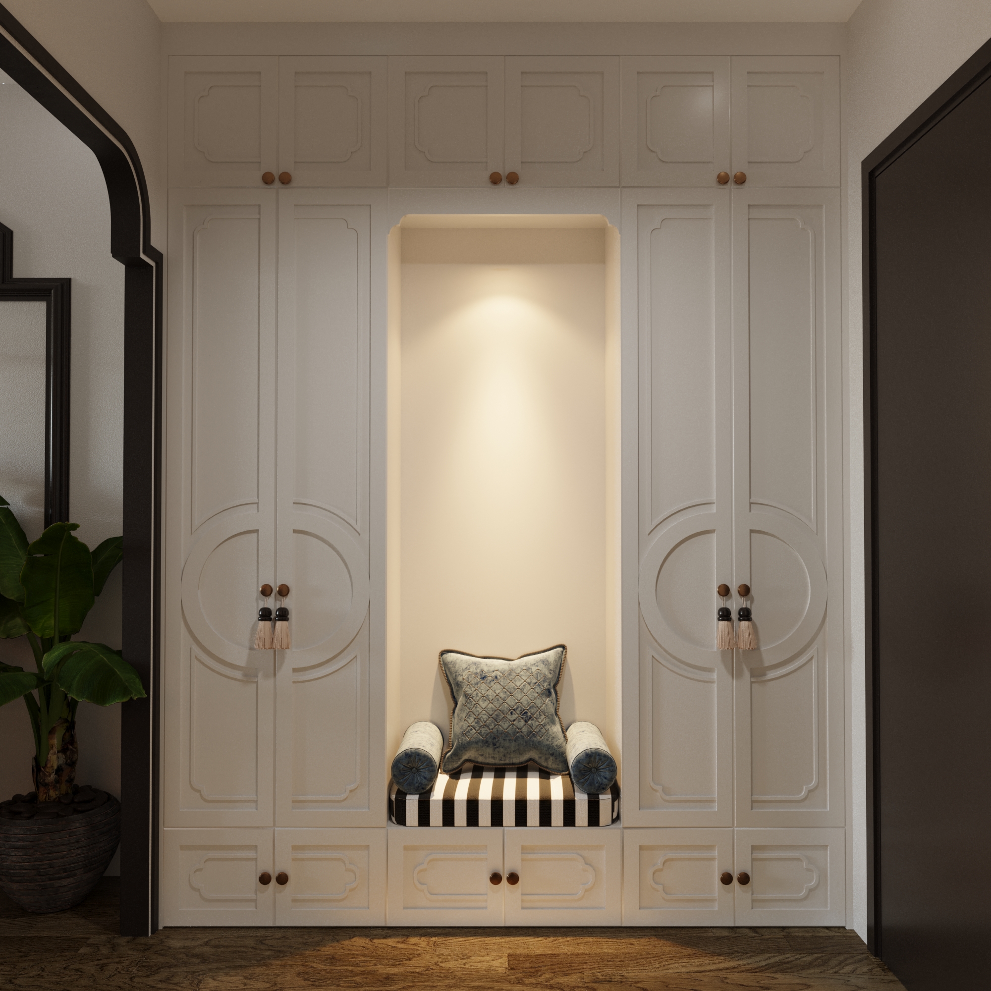 Phòng bếp Indochine tinh xảo với họa tiết truyền thống