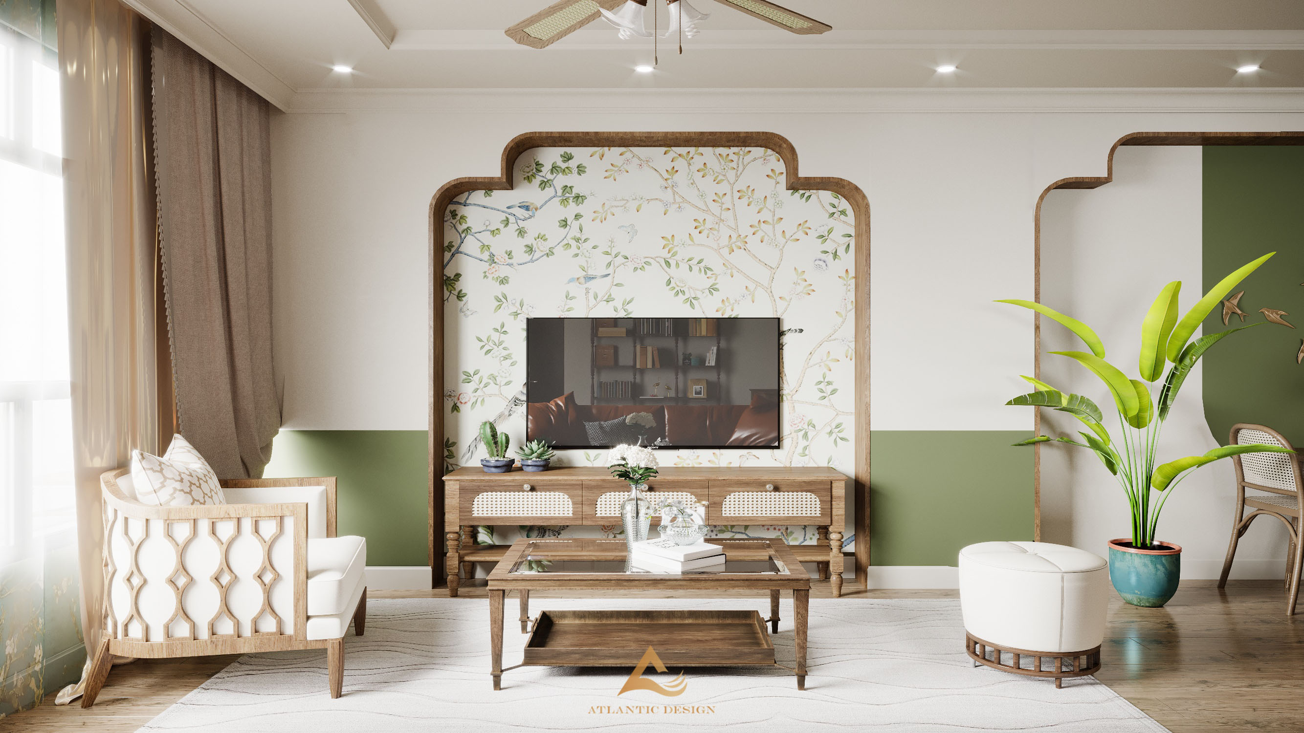 Thiết kế nội thất căn hộ Singapore phong cách Indochine sang trọng