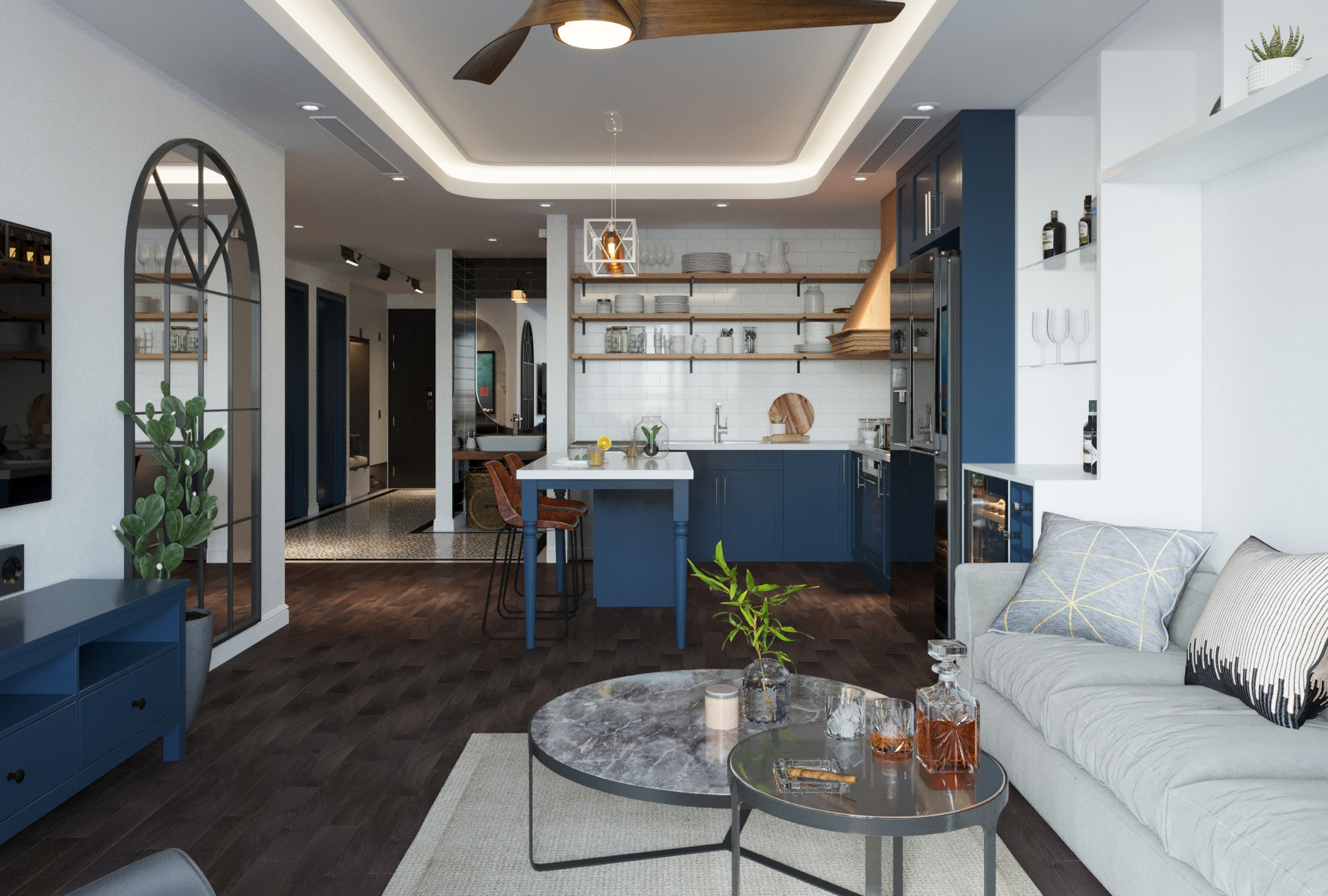 Nội thất phòng khách Modern Classic sang trọng tại D'Le Roi Soleil