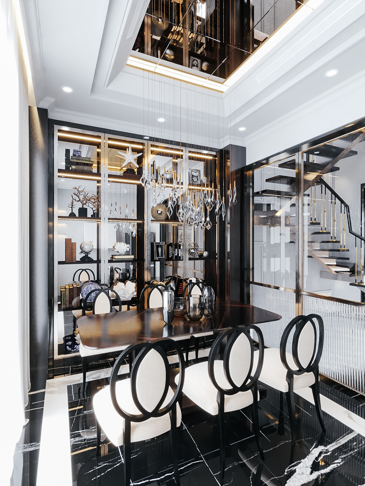 Không gian phòng ăn Luxury tinh xảo mang phong cách hoàng gia đương đại