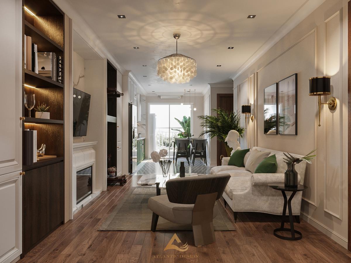 Thiết kế nội thất chung cư AZ Sky phong cách Tân Cổ Điển 73m2